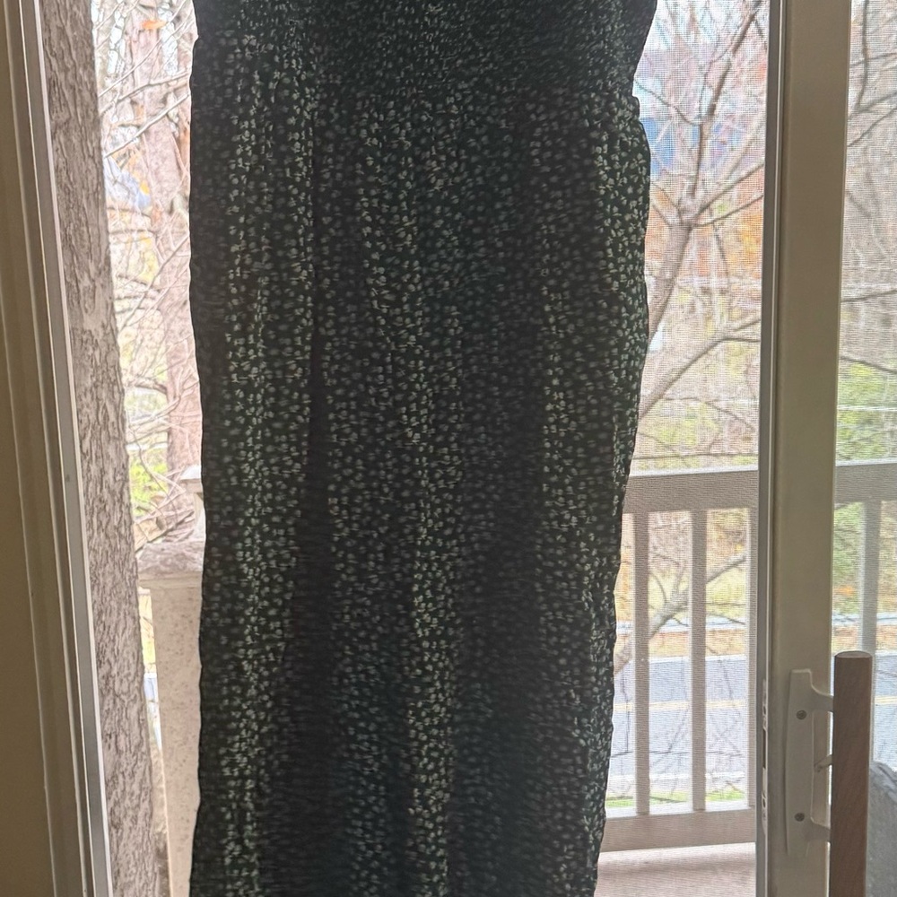 Green and White Patterned Jumpsuit